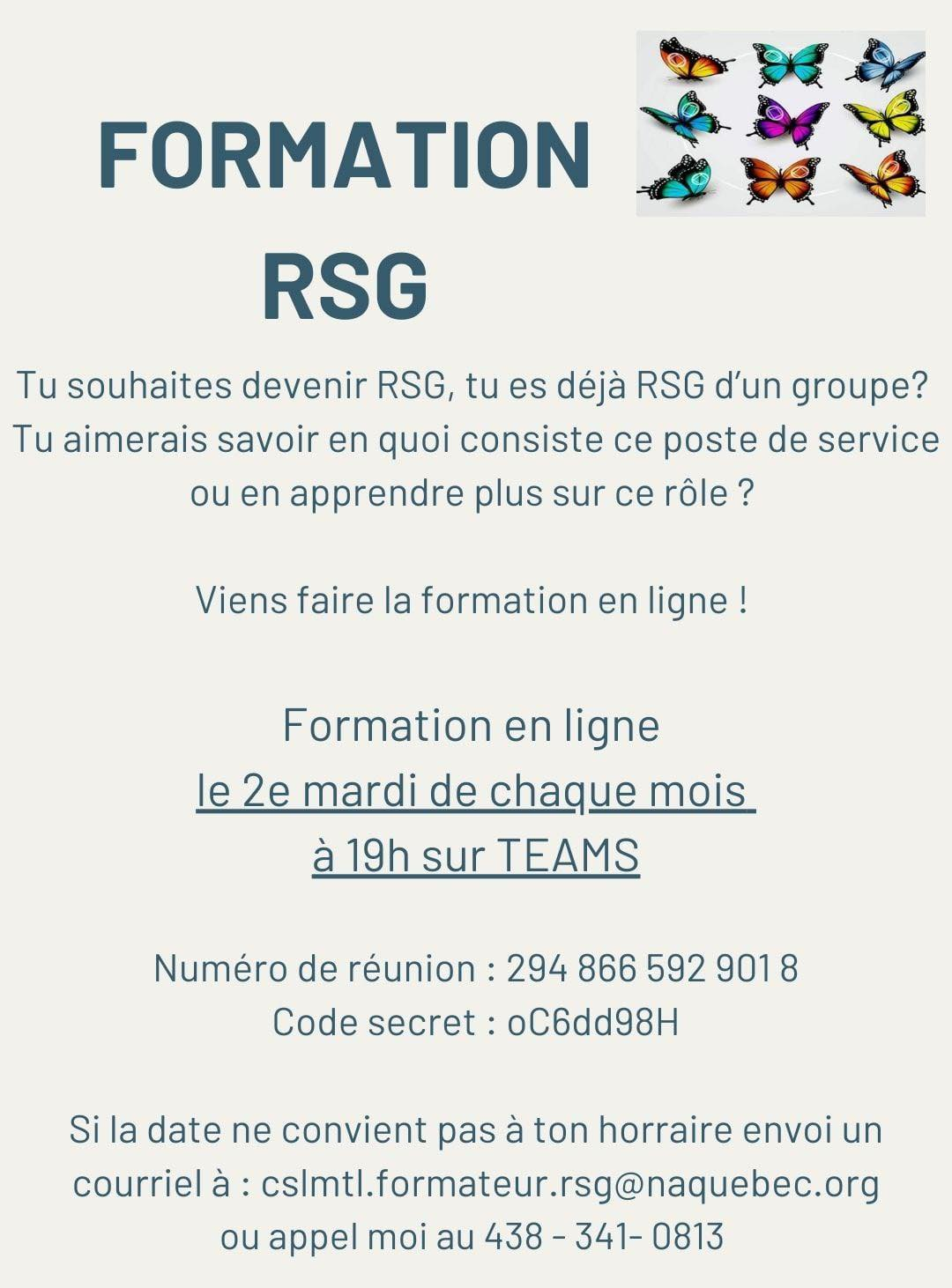 Formation RSG